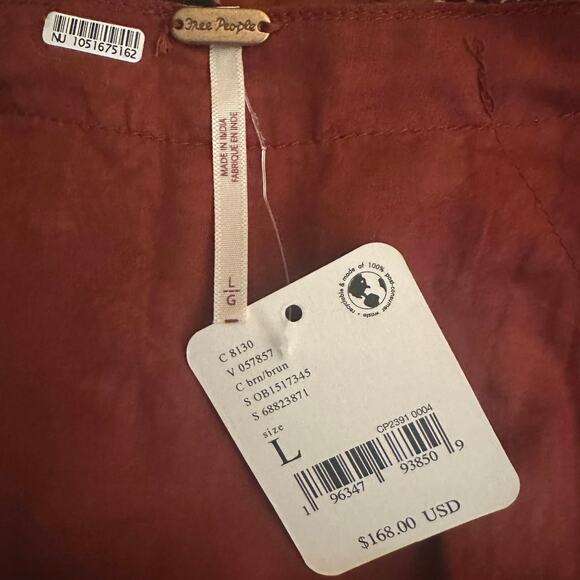 Free People Tilda Maxi Wrap Dress Neutral Combo Large Western Bohemian NWT - Picture 11 of 15